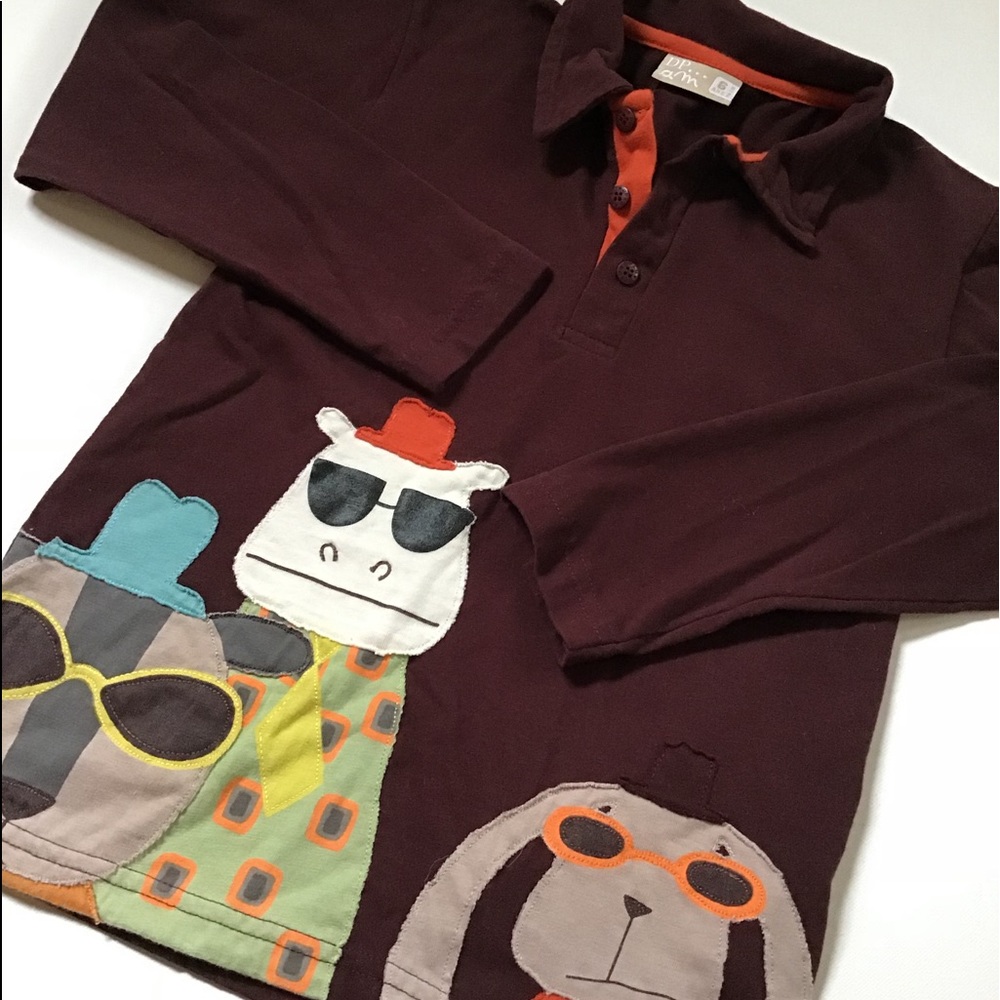 Boys Dpam French L/S Top Critters with Shades 6